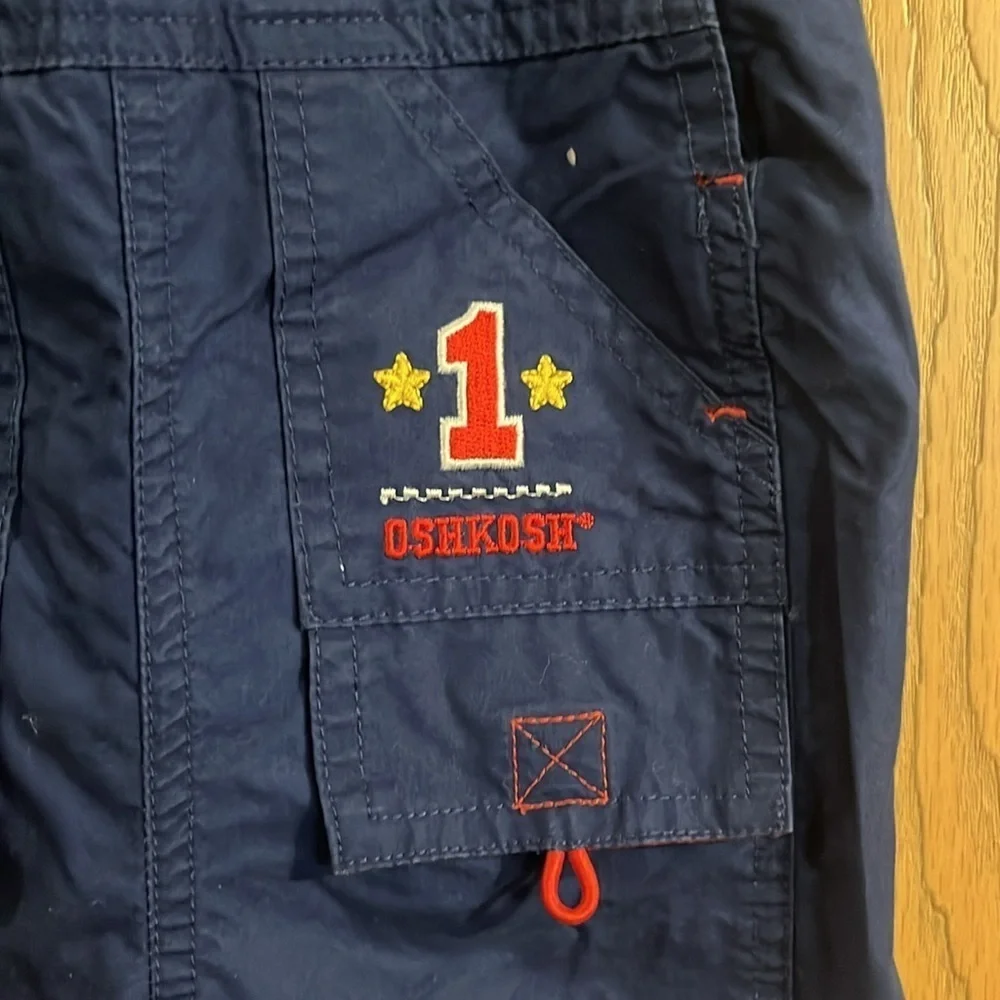 OshKosh B'Gosh Infant Vintage Blue Shorts Overalls‎ 6-9M